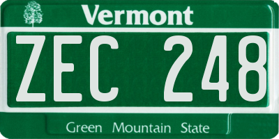 VT license plate ZEC248