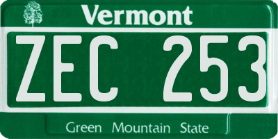 VT license plate ZEC253