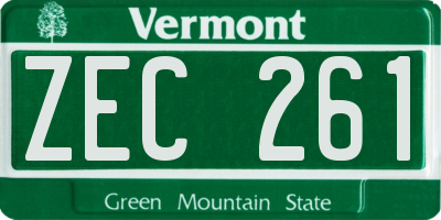 VT license plate ZEC261