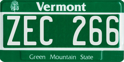 VT license plate ZEC266