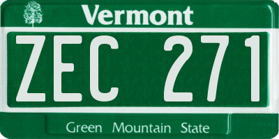 VT license plate ZEC271