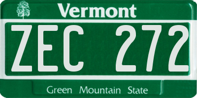 VT license plate ZEC272