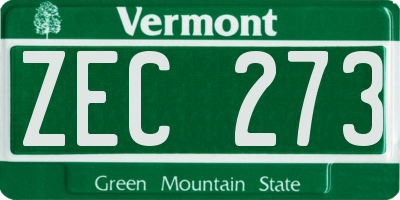 VT license plate ZEC273