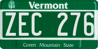 VT license plate ZEC276