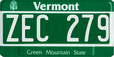 VT license plate ZEC279