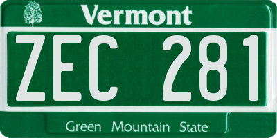 VT license plate ZEC281