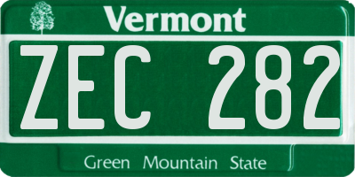 VT license plate ZEC282