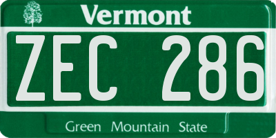 VT license plate ZEC286