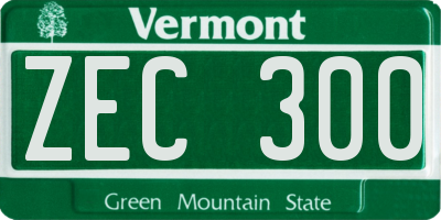 VT license plate ZEC300