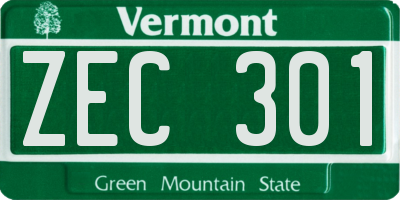 VT license plate ZEC301