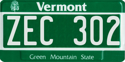 VT license plate ZEC302