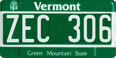VT license plate ZEC306