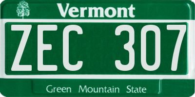 VT license plate ZEC307