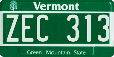 VT license plate ZEC313