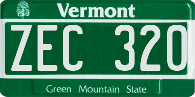 VT license plate ZEC320