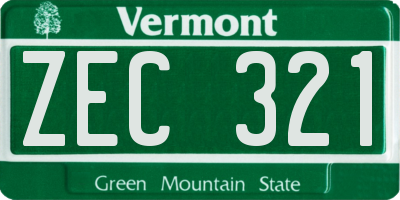 VT license plate ZEC321
