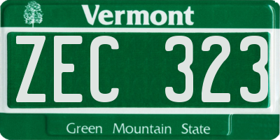 VT license plate ZEC323