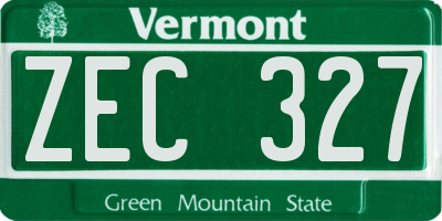 VT license plate ZEC327