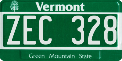 VT license plate ZEC328