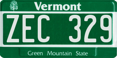 VT license plate ZEC329