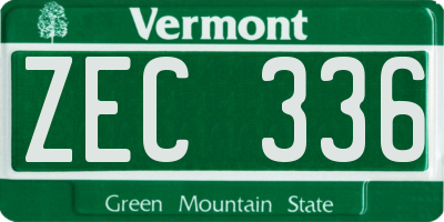 VT license plate ZEC336