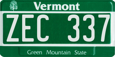 VT license plate ZEC337