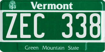 VT license plate ZEC338