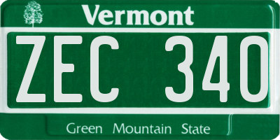 VT license plate ZEC340