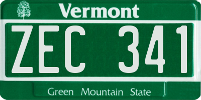 VT license plate ZEC341