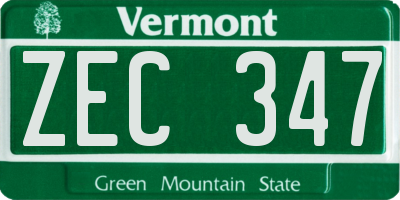 VT license plate ZEC347