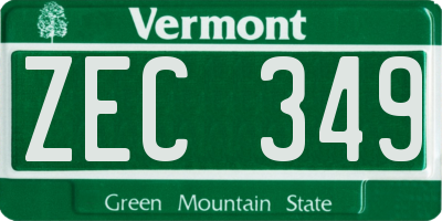 VT license plate ZEC349
