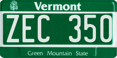 VT license plate ZEC350