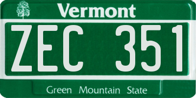 VT license plate ZEC351