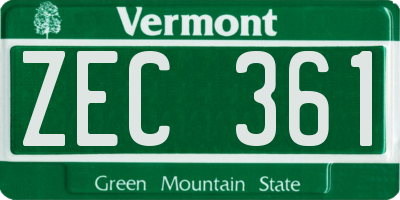 VT license plate ZEC361