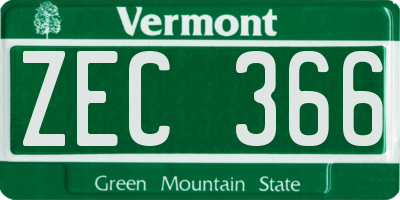 VT license plate ZEC366