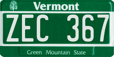 VT license plate ZEC367