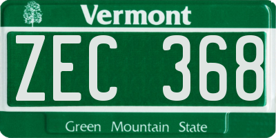 VT license plate ZEC368