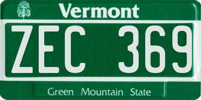 VT license plate ZEC369