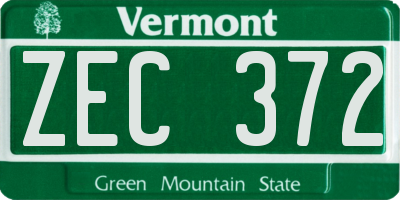 VT license plate ZEC372