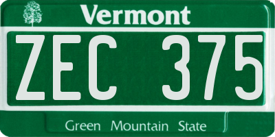 VT license plate ZEC375