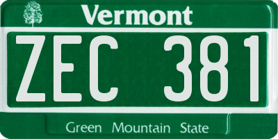 VT license plate ZEC381