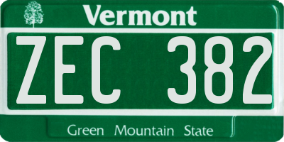 VT license plate ZEC382