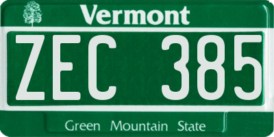 VT license plate ZEC385