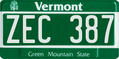 VT license plate ZEC387