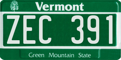 VT license plate ZEC391