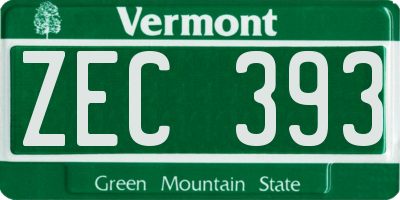 VT license plate ZEC393