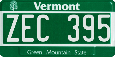 VT license plate ZEC395
