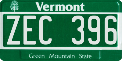 VT license plate ZEC396