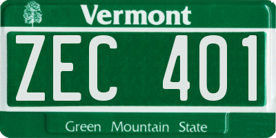 VT license plate ZEC401