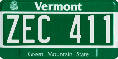 VT license plate ZEC411